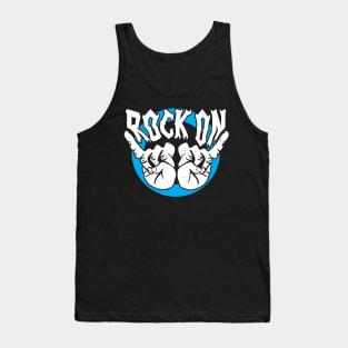 Rock On Blue Distress Lover Tank Top